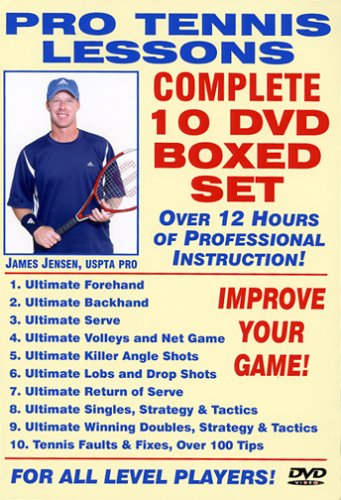 Click here to buy Pro Tennis Lessons Complete 10 DVD Boxed Set, Starring Renowned USPTA Pro James Jensen:... by protennislessons.com.
