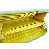 Caribbean Blue Lemon Baekgaard Tartan Brights Vibrant chic Genuine leather hold everything wallet