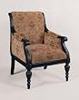 Salzburg "Umber Black rub-through" Scroll Back Accent Chair with Upholstered Arm Cap By Powell Furniture