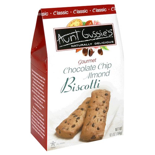Aunt Gussie's Classic Chocolate Chip Almond Biscotti, 6.5-Ounce Stand-Up Box (Pack of 5) by Chocolate Chip Cookies