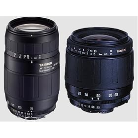 Click here to buy Tamron AF 28-80mm f 3.5-5.6 Aspherical Lens and AF 75-300mm f 4-5.6 LD with Hood Lens Set... by Tamron.