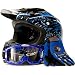 Adult Motocross Helmet Gloves & Goggles ATV Dirt Bike Motorcycle Blue, Large