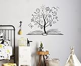 Books Education Wall Vinyl Decal Tree Library School Wall Sticker Classroom Interior Living Room Window Decals Housewares Design Custom Decals Door Stickers Wall Graphics 2(lbc)
