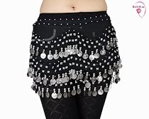 Black Belly Dance Skirt With Gold Coins (Great Gift Idea)