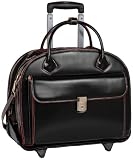 McKleinUSA Glen Ellyn 94365 W Series Italian Leather Detachable-Wheeled Ladies Briefcase (Black)