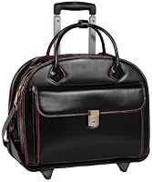 McKleinUSA Glen Ellyn 94365 W Series Italian Leather Detachable-Wheeled Ladies Briefcase (Black)