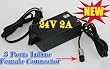 New 24V 2A 24 Volt 2 Amp Charger With 3 Prong Inline Female Connector For RAZOR Dirt Quad Electric ATV / RAZOR PR200 Pocket Rocket / RAZOR Ground Force Electric Go-Kart / RAZOR Pocket Mod Electric Scooter