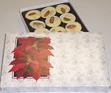 Scott's Cakes 1 lb. White Chocolate Almond Clusers in a Poinsettia Box