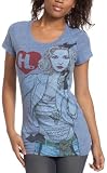 Harajuku Lovers Juniors' Tall Gwen Tee,Blue Heather,Medium