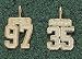 Small 1/2 Double Number Diamond Cut Pendant - Sterling Silver Jewelry
