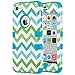 ULAK iPhone 5C Case, 3in1 Anti Slip iPhone 5C Case Hybrid with Soft Flexible Inner Silicone Skin Protective Case Cover for Apple iPhone 5C Green Wave + Blue