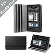 Acase Kindle Fire Premium Micro Fiber Leather Case with built-in Stand for Kindle Fire Full Color 7" Multi-touch Display, Wifi (Black)