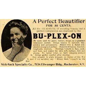 1902 Ad Nick Nack Specialty Bu-Plex-On Beauty Product - Original Print Ad