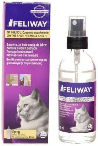 New Feliway Spray 60 ml Cat Feline Stress Behavior Relief Urine Spraying Scratching