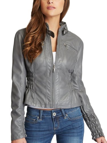 G by GUESS Women's Cidney Jacket, GREY STEEL (SMALL)