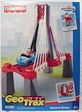 GeoTrax Rail & Road System  Light Up Rainbow Bridge  Red  with BONUS Figure!