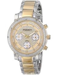 Akribos XXIV Womens AKR440YG Grandiose Dazzling Diamond Chronograph Stainelss Steel Bracelet Watch