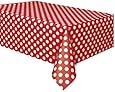 Red Plastic Polka Dot Table Cover, 54" x 108"