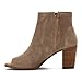 Toms Majorca Peep Toe Booties Stucco Suede Perforated Womens 8
