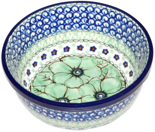 Polmedia Polish Pottery 6-inch Stoneware Bowl H3211E Hand Painted from Ceramika Artystyczna in Boleslawiec Poland. Shape