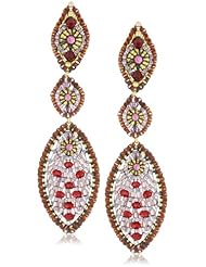 Miguel Ases Rubellite Quartz Multi Marquis Drop Earrings