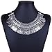 QIYUN.Z (TM) Chunky Punk Tribal Retro Antique Silver Coins Plated Alloy Bib Choker Necklace