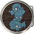 Real Wood Black Blue Swarovski Crystal Circle Skull Belt Buckle