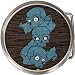 Real Wood Black Blue Swarovski Crystal Circle Skull Belt Buckle
