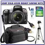 Sony Alpha DSLRA500L 12.3MP Digital SLR Camera w/ Sony 18-55mm f/3.5-5.6 SAM DT Lens + Sony Alpha Digital SLR Gadget Bag + Pro Series Tripod + Pro Series Monopod + Willoughbys 4GB SD SDHC Starter Pack