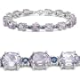 20.10 Carat Genuine Amethyst & Blue Sapphire Silver Bracelet