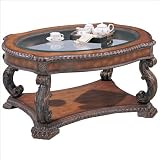 Hand Carved Glass Inlay Accent Wooden