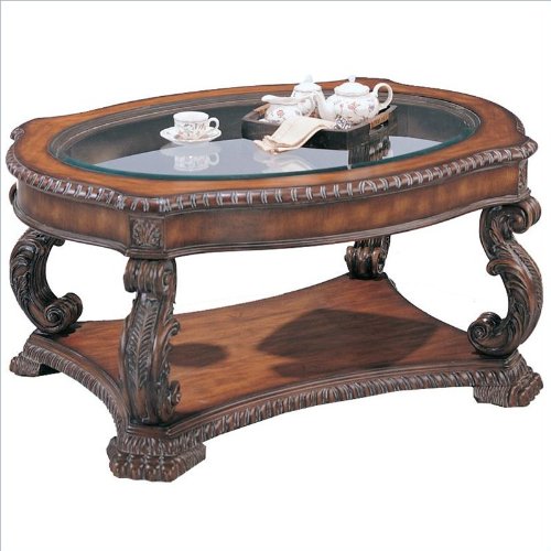 Hand Carved Glass Inlay Accent Wooden