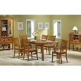 7pc Mission Style Solid Hardwood Dining Table and 6 Chairs Set by 