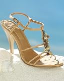 Beaded t-strap sandal