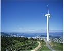 Photographic Print of ECNZ Wind turbine generator on a hill above the city from Robert Harding