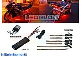 6pc Red LED Flexible Motorcycle Lights