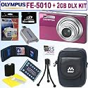 Olympus FE-5010 12MP Digital Camera (Plum) + 2GB Deluxe Accessory Kit