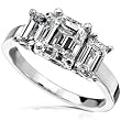 2-1/2ct TW Certified Three-Stone Emerald-Cut Diamond Engagement Ring in 14kt Gold - Size 6.5