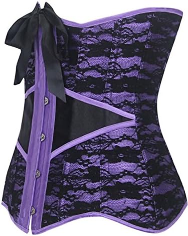 Gothic Steel Boned Overlay Underbust Waist Trainning Corset Lingerie Size S-2XL