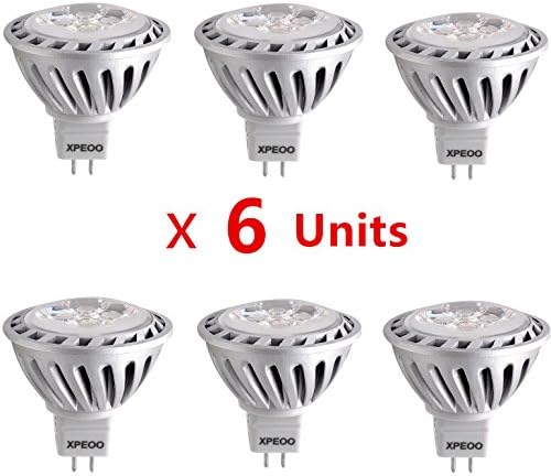 Xpeoo® 6pcs 6w Mr16 Gu5.3 Base Super Bright LED Light Equivalent to 50w Halogen Bulb Recessed Tracking Lamps Spotlight Down Lamp Energy Saving Effect of Philips Ac Dc 12v - Mr16 Warm White