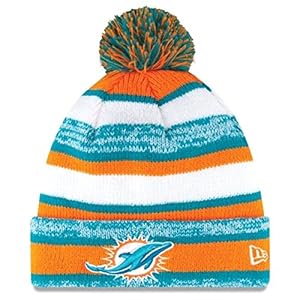 New Era On field Sport Knit Miami Dolphins Game Hat Teal/Orange/White Size One Size