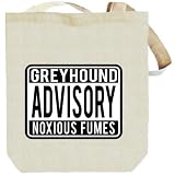 Greyhound Advisory Noxious Fumes Dogs Tote Bag (Beige, Canvas, Unisex)