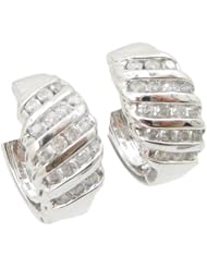 Women 14k White Gold 0.48ctw diamond Hoop earring 5 2095 Size 5.29