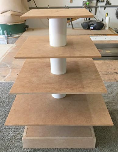 4 Tier Square Unfinished Custom Made Cupcake Stand With 2" Tall Box Base. Can hold up to 72 cupcakes. Great For Do It Your Selfers.