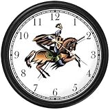 Knight on Horseback Ready for the Joust Horse Wall Clock by WatchBuddy Timepieces (Black Frame)