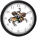 Knight on Horseback Ready for the Joust Horse Wall Clock by WatchBuddy Timepieces (Black Frame)