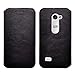 LG Leon LTE / LG Tribute 2 / Power L22C / LG Sunset / LG Destiny / LG Risio Case, Deluxe Pu Leather Folio Wallet Flip Case Cover With Kickstand For LG Leon LTE Case / LG Tribute 2 (Black Slim Folio Wallet)