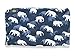 Hanson Gorgeous Grey Elephant Family Print Long Scarf Shawl Sarong (Blue)