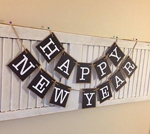 Happy New Year Bunting Banner Swag Sign Garland Black and White Great Party Photo Prop New Year's Eve Celebration