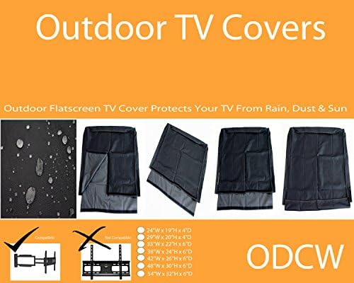 Odcw - Outdoor Indoor Tv Cover for 29" Inch Wide Tv's for Swivel Style Mounts (Tan)